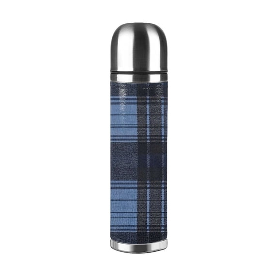 17.5oz Vacuum Pot Thermos Cup Corrosion-Resistant Stainless Steel Without Odor And Stain Taste For Outdoor Sports Camping Hiking Cycling Midnightblue Buffalo Plaid Check Tartan Scotland_3