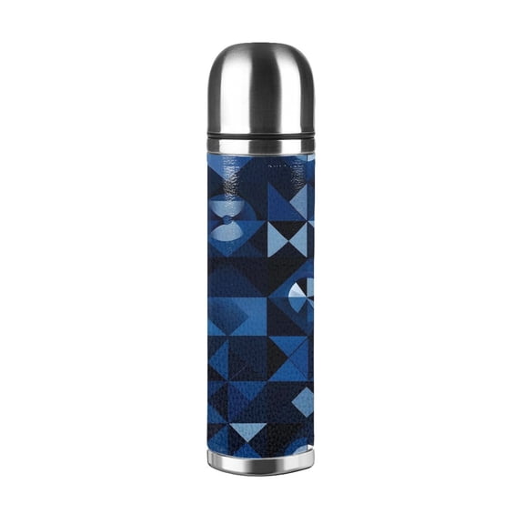 17.5oz Vacuum Pot Thermos Cup Corrosion-Resistant Stainless Steel Without Odor And Stain Taste For Outdoor Sports Camping Hiking Cycling Midnightblue Geometric Patterns_2