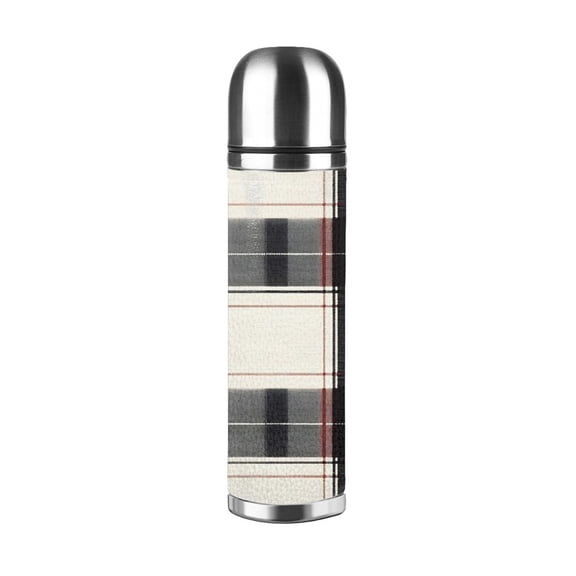 17.5oz Vacuum Pot Thermos Cup Corrosion-Resistant Stainless Steel Without Odor And Stain Taste For Outdoor Sports Camping Hiking Cycling White Buffalo Plaid Check Tartan Scotland_3