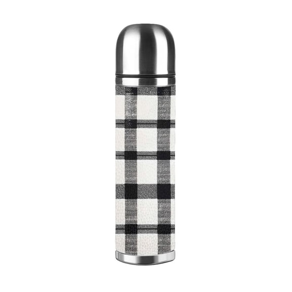 17.5oz Vacuum Pot Thermos Cup Corrosion-Resistant Stainless Steel Without Odor And Stain Taste For Outdoor Sports Camping Hiking Cycling White Buffalo Plaid Check Tartan Scotland_2