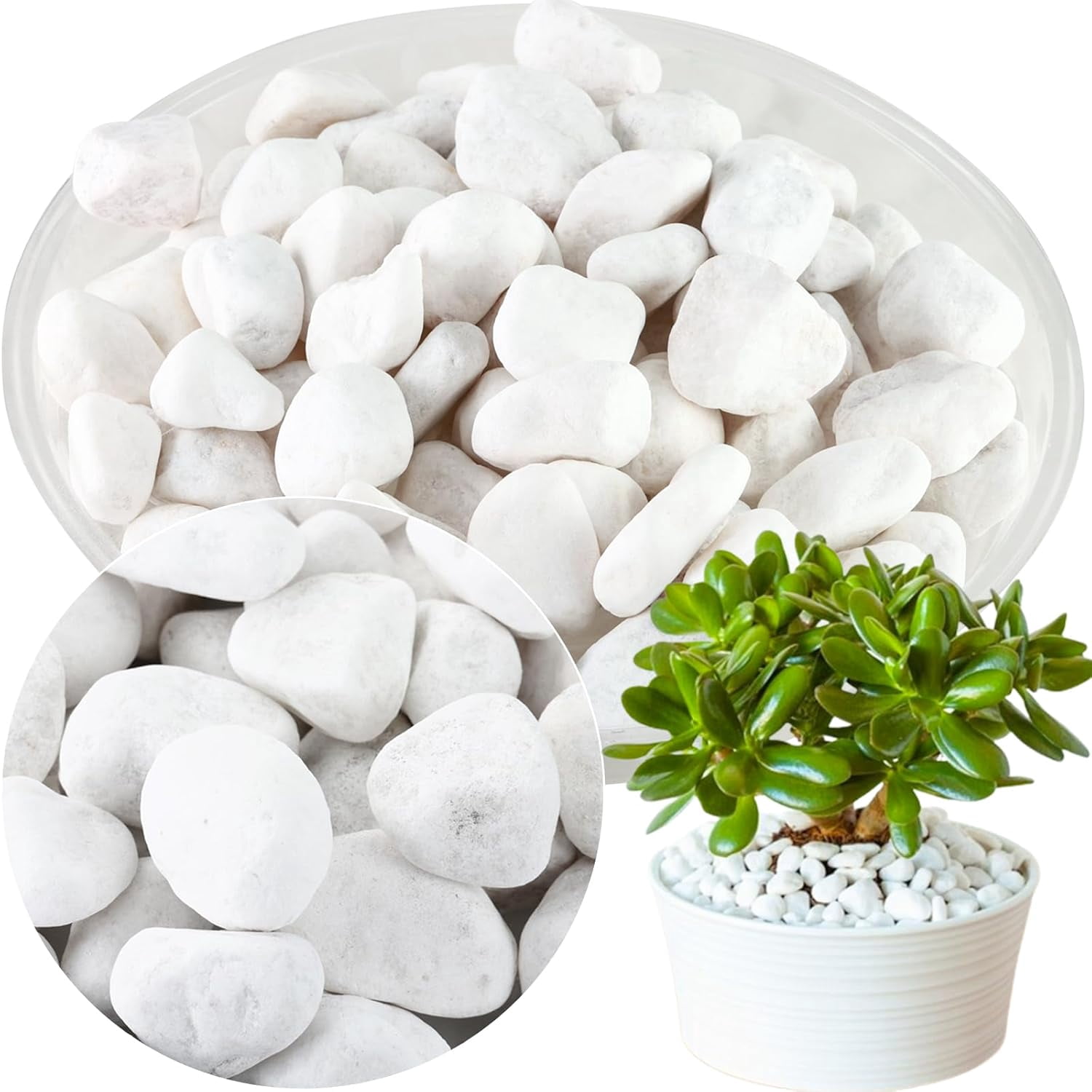 Large Rocks Planters 17.6 Lbs Natural River Rocks for Plants 1''-2'' Large Landscaping ...