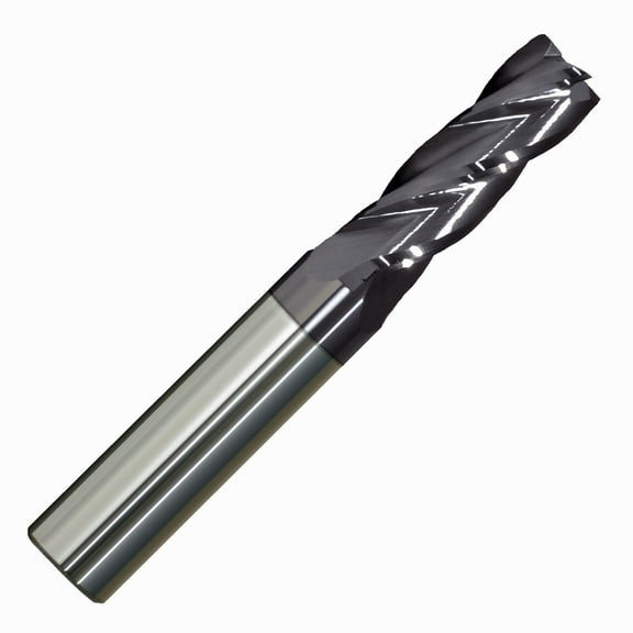 17/64" Diameter 4 Flute Single End 30 Carbide End Mill ALTiN Coated, 3/4"Length of Cut, 5/16" Shank, 2-1/2" OAL