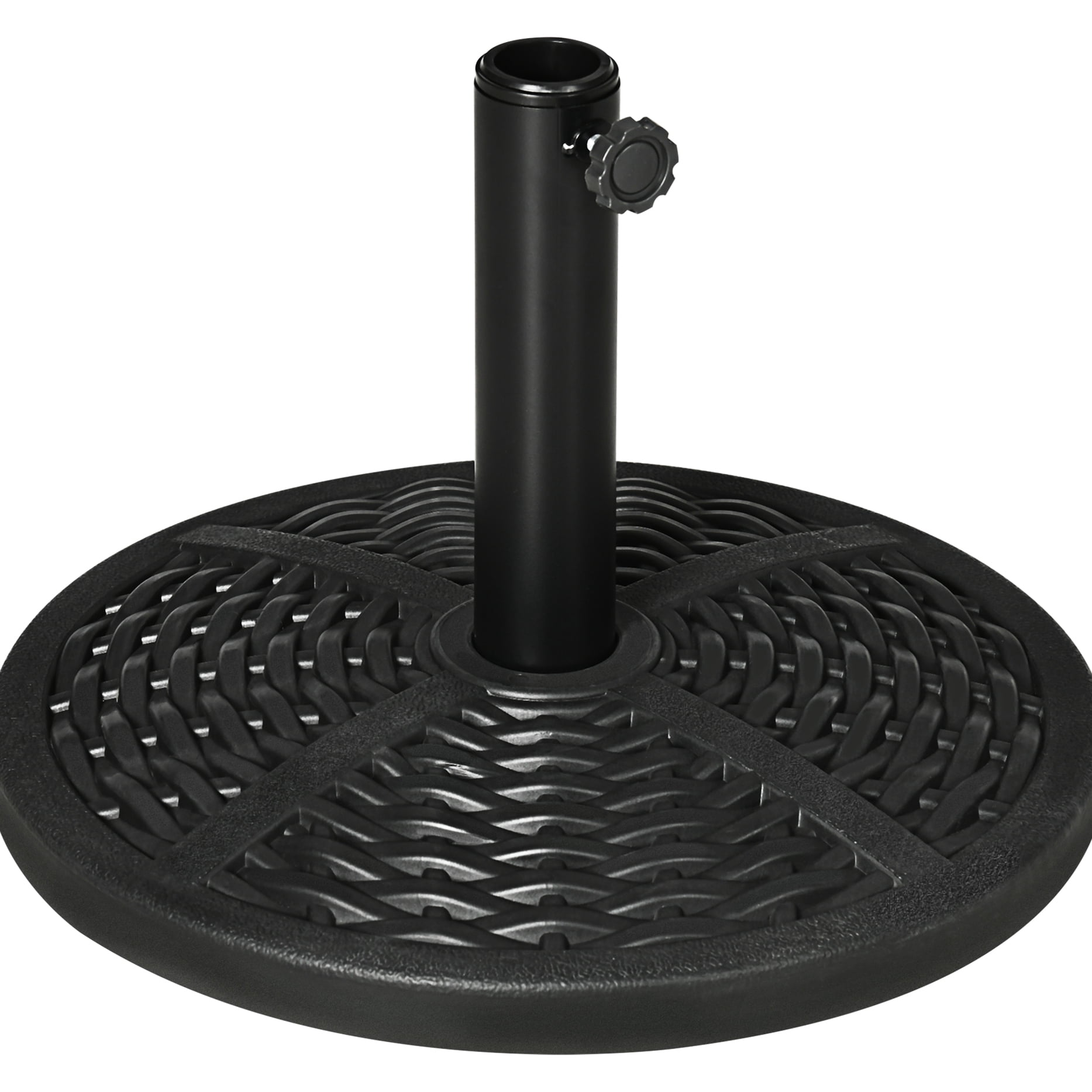 17.64 Lbs. Umbrella Base, Fits Multiple Umbrellas, Black Cement-filled 21 Lbs., With Look
