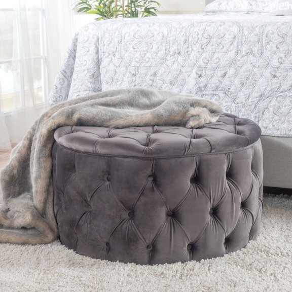 17.64lb Velvet Foot Stool / Versatile Use for Foot Rest and Room Enhancement