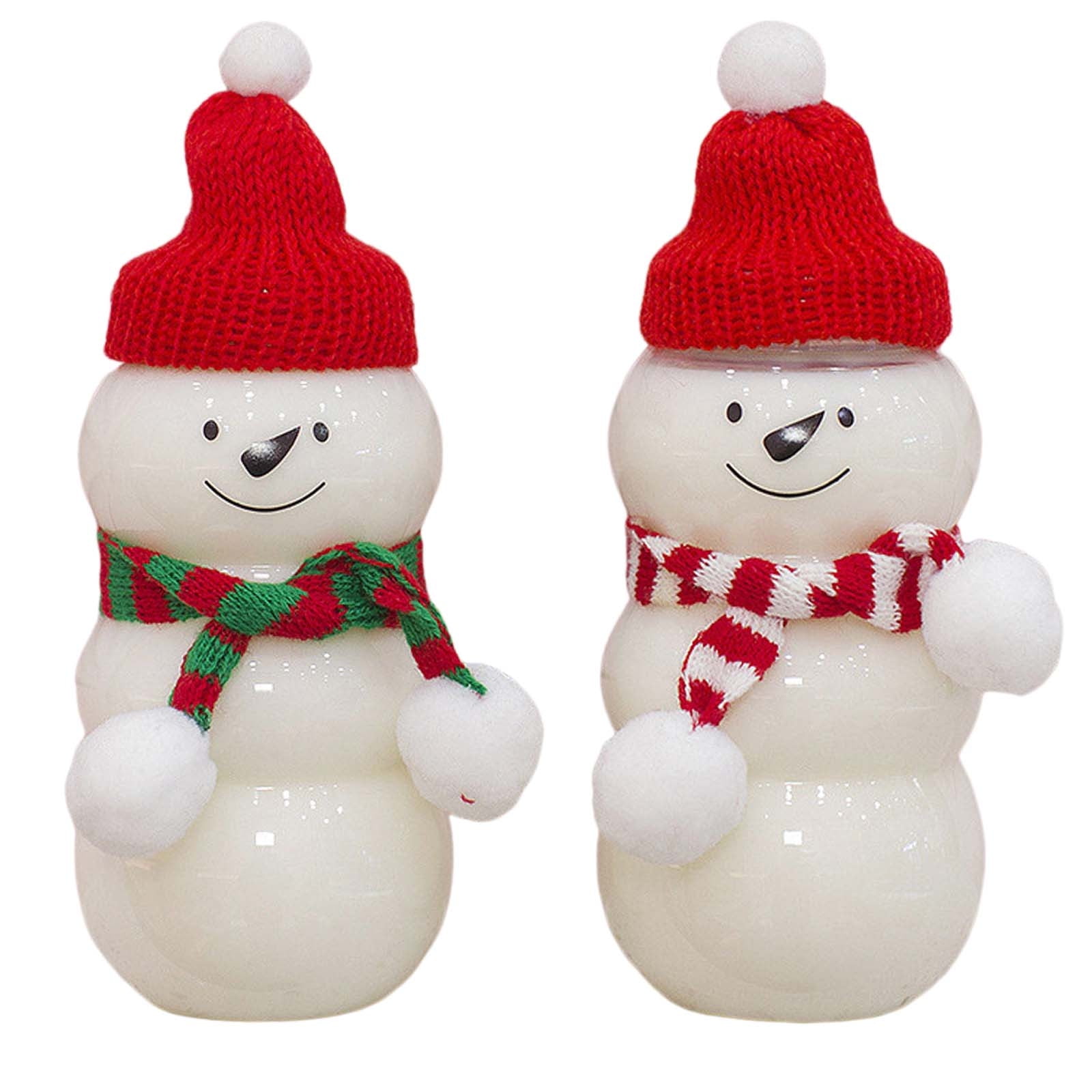 17.6oz Snowman Juice Bottles Empty Christmas Milk Beverage Bottle With
