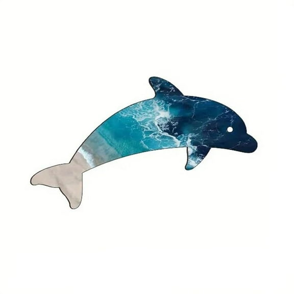 17.710.6 inches Metal Dolphin Home Decor Dolphin Theme Beach Art Sea Life Wall Hanging Decor Blue Dolphin Wall Decoration Art Sculpture wall dec