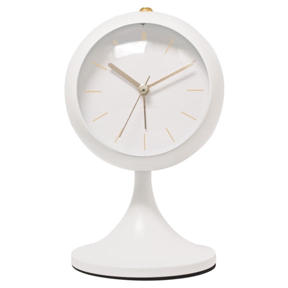 17.7*11*10Cm Alarm Clock Metal Paint Frosted Shell Nighttime Use Non-Slip Base Smooth Sweeping Motion For Bedroom