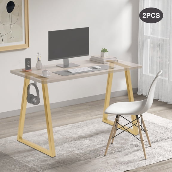 17.7*3.15*28 in Metal Gold Table Legs Trapezoid Gold Furniture Legs Dining Tables Computer Desks Desks