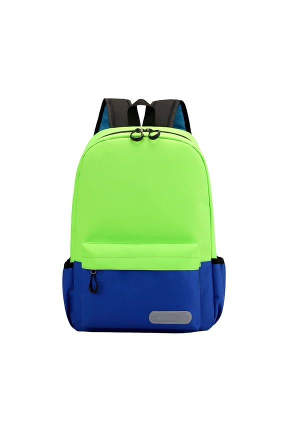 17.7" Backpacks - Back to School School Gifts, Travel Bag for Students, Durable Design with Waterproof Features, Color Block Blue Green Reflective Backpack for Daily Use