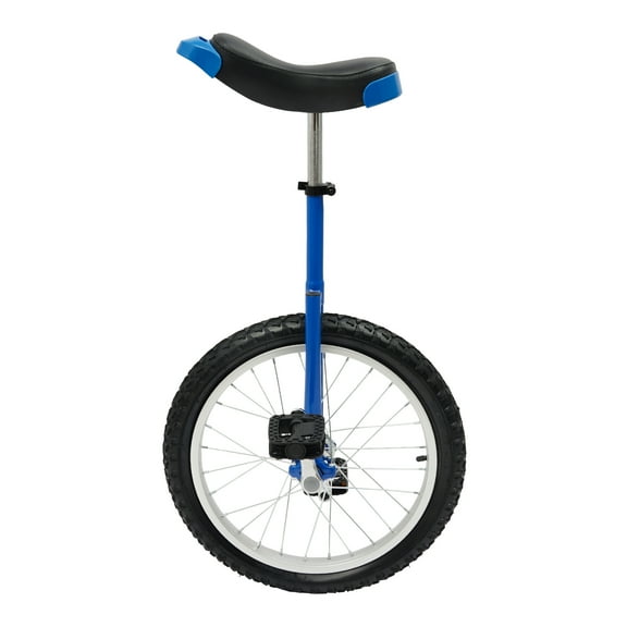 17.7" Blue Unicycle for Kids & Adults, Adjustable Height, 143-165 lbs, Knurled Seatpost, Balance Training & Fitness, Ages 5-60, Lightweight & Sturdy, Assembly Required, Includes Accessories