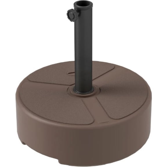 17.7" Brown Fillable Umbrella Base, Adjustable Fit, 44 lbs Max