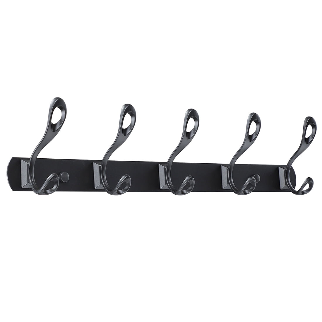 13.8 inch Dual 4 Hooks Wall Hooks Coat Hooks Coat Rack,Black Lacquer