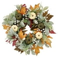 thumbnail image 1 of 17.7" Fall Lighted Pumpkin Wreath,WBQ Fall Harvest Wreaths for Front Door with White Green Pumpkins, Autumn Thanksgiving Wreath for Halloween Wall Fireplace Party Decor Indoor Outdoor, 1 of 9