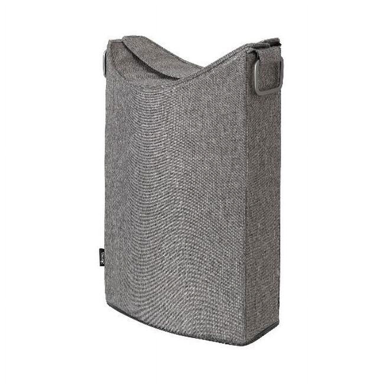 Frisco Warm Gray Fabric Collapsible Laundry Hamper with Lid