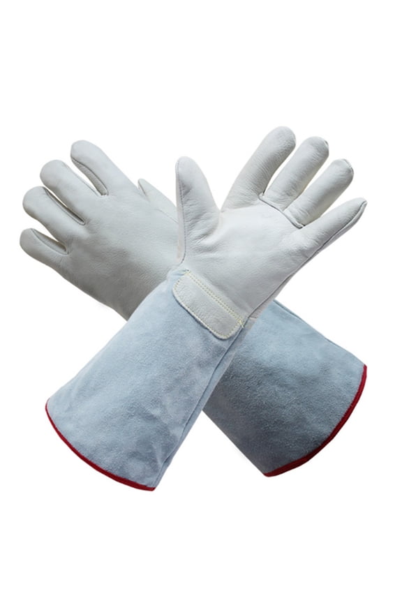17.7 Inch Cryogenic Protective Gloves - Long Mid-Arm Safety Gloves, Low Temperature Frozen Gloves for Shoveling Snow, Ice Fishing & Cold Storage Operations