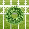 thumbnail image 1 of 17.7 Inch Faux Boxwood Wreath, Artificial Greenery Front Door Wreath for All Season Home Decor, UV Resistant for Indoor Outdoor Use, Wedding Party Farmhouse Decor, 1 of 11