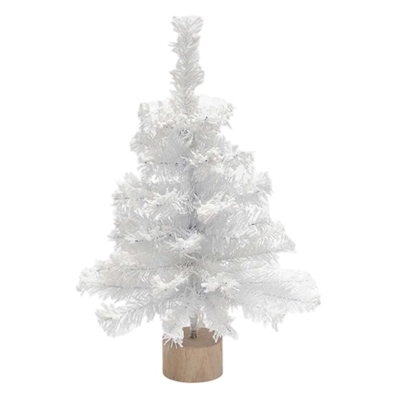 17.7 Inch Flocked Christmas Tree for Tabletop - Mini Artificial Snow Covered Pine Tree with Pine Cones for Home Office Bedroom Holiday Decor