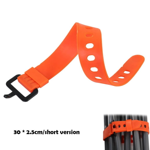 17.7 Inch Rubber Gear Ties Straps for Organizing Hoses, Cables, Gardening Tools, Camping Equipment - Reusable & Adjustable Fastening Straps