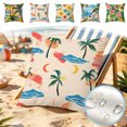thumbnail image 1 of 17.7 Inch Summer Waterproof Outdoor Pillow Cover, Decorative Patio Seat Cushion Case, UV Resistant Throw Pillowcase for Courtyard, Balcony, Garden, Porch & Outdoor Furniture Decor, E, 1 of 7