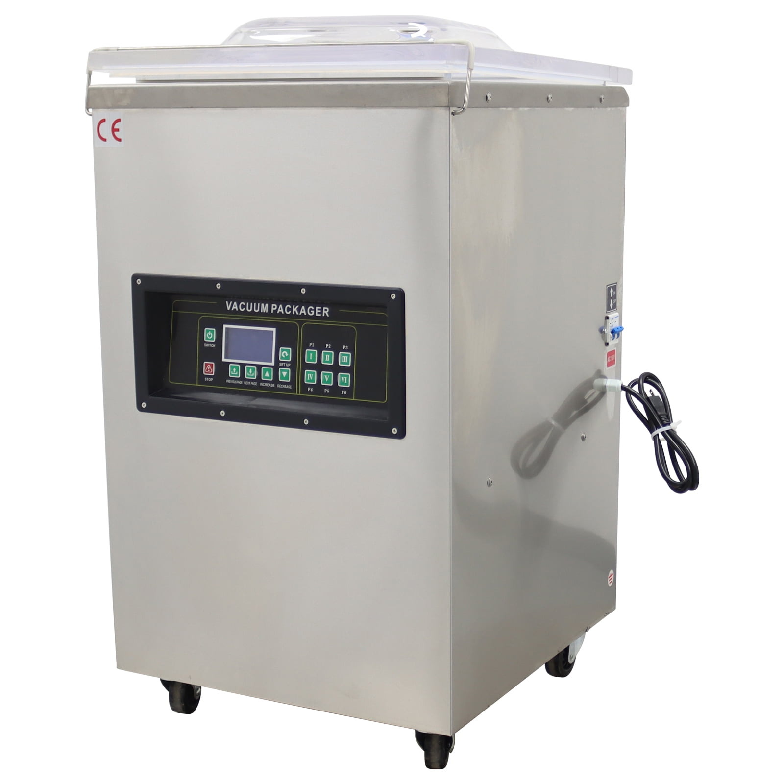 17.7 Inch Vacuum Packaging Machine Single Chamber Vacuum Sealer with Microcomputer Control for Food Fruits Vegetables 110V Stainless Steel
