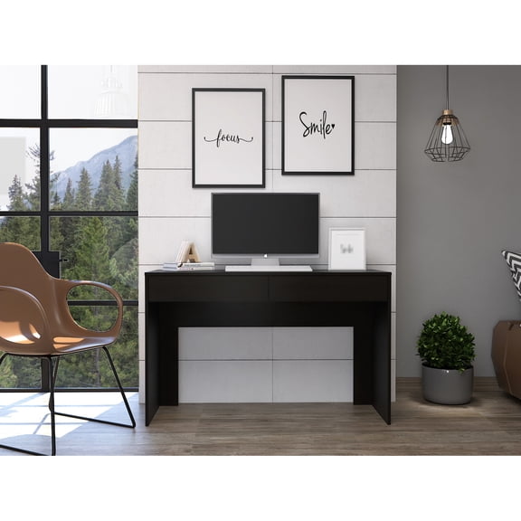 17.7-Inch Wide Black Desk with Storage | Great for Home Office and Remote Work | Keep Your Essentials Close at Hand