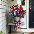 thumbnail image 1 of 17.7" Patriotic Artificial Flower Ground Stake, Red White Blue Independence Day Table & Garden Decor, 4th of July Holiday Floral Centerpiece Ornament (1pcs), 1 of 9