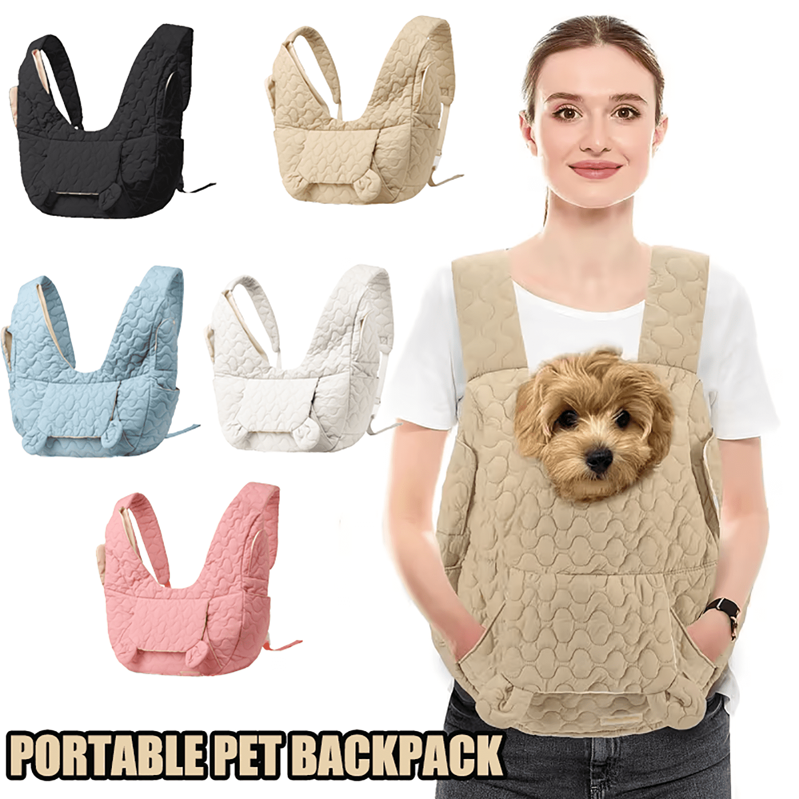 17.7" Pet Carrier Backpack, Adjustable Pet Front Cat Dog Carrier Backpack Travel Bag For Small Medium Dogs Cats And Rabbits, Safety Bag For Camping Hiking Traveling