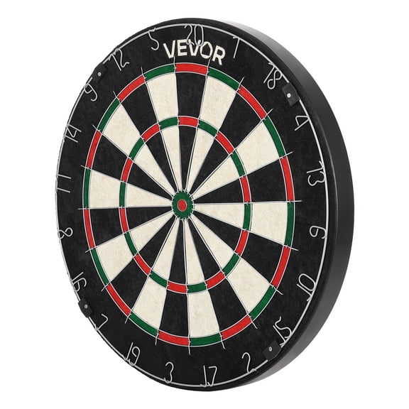 Self-Healing Sisal Dartboard with Staple-Free Bullseye - 6 Darts & Scoring Kit, Rotating Ring, Professional Steel Tip Board