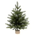 thumbnail image 1 of 17.7" Tabletop Mini Christmas Tree with Snow Flocking - Artificial Pine Xmas Tree with Wooden Stand for Home Office Table Centerpiece Decor, 1 of 7