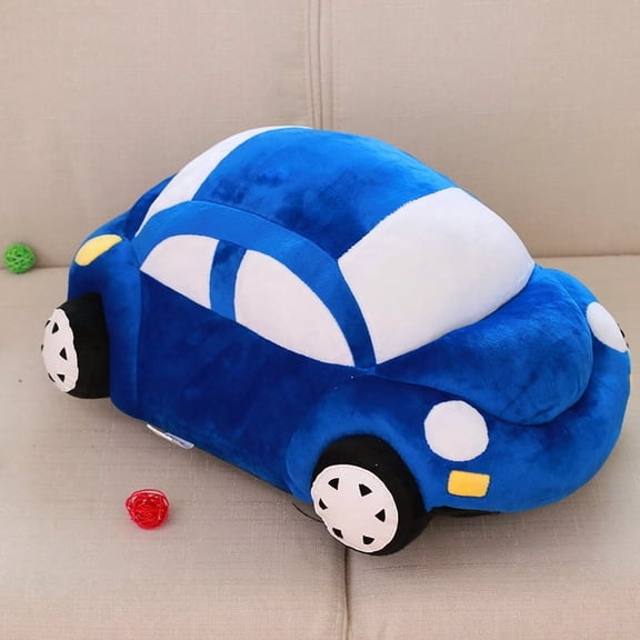 17.7 inch Car Shaped Plush Pillow, Super Cute Car Plush Cushion, Racing Car Stuffed Doll Great Gift for Birthday PartyBlue