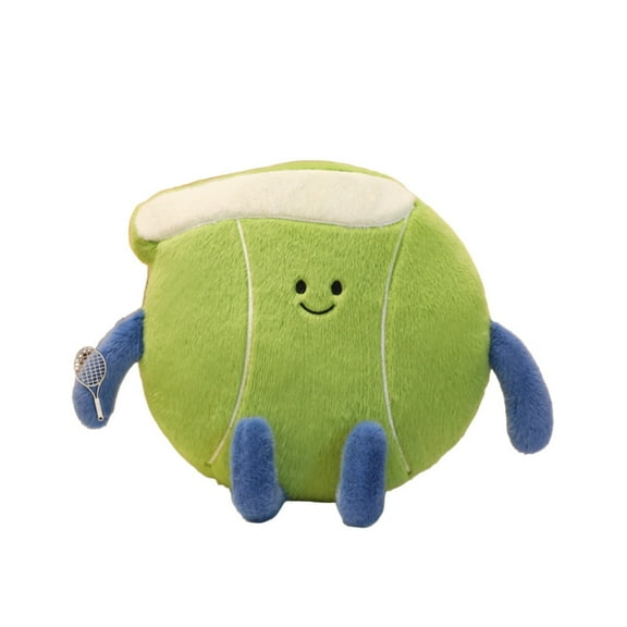 17.7 inch Stuffed Sports Balls Toy,Mini with Feet Creative TennisDoll Fun Cute Plush Doll Toy,Plush Stuffed Spherical Soft Toys Sports Throw PillowCushion(Green)