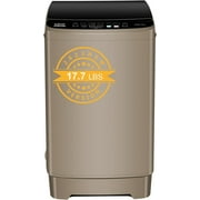 17.7 lbs Full Automatic Washing Machine with LED Display Compact Washing Machine with Drain Dump, 10 Wash Programs and 8 Water Levels Ideal for Dorms, Apartments, Coffee Gold