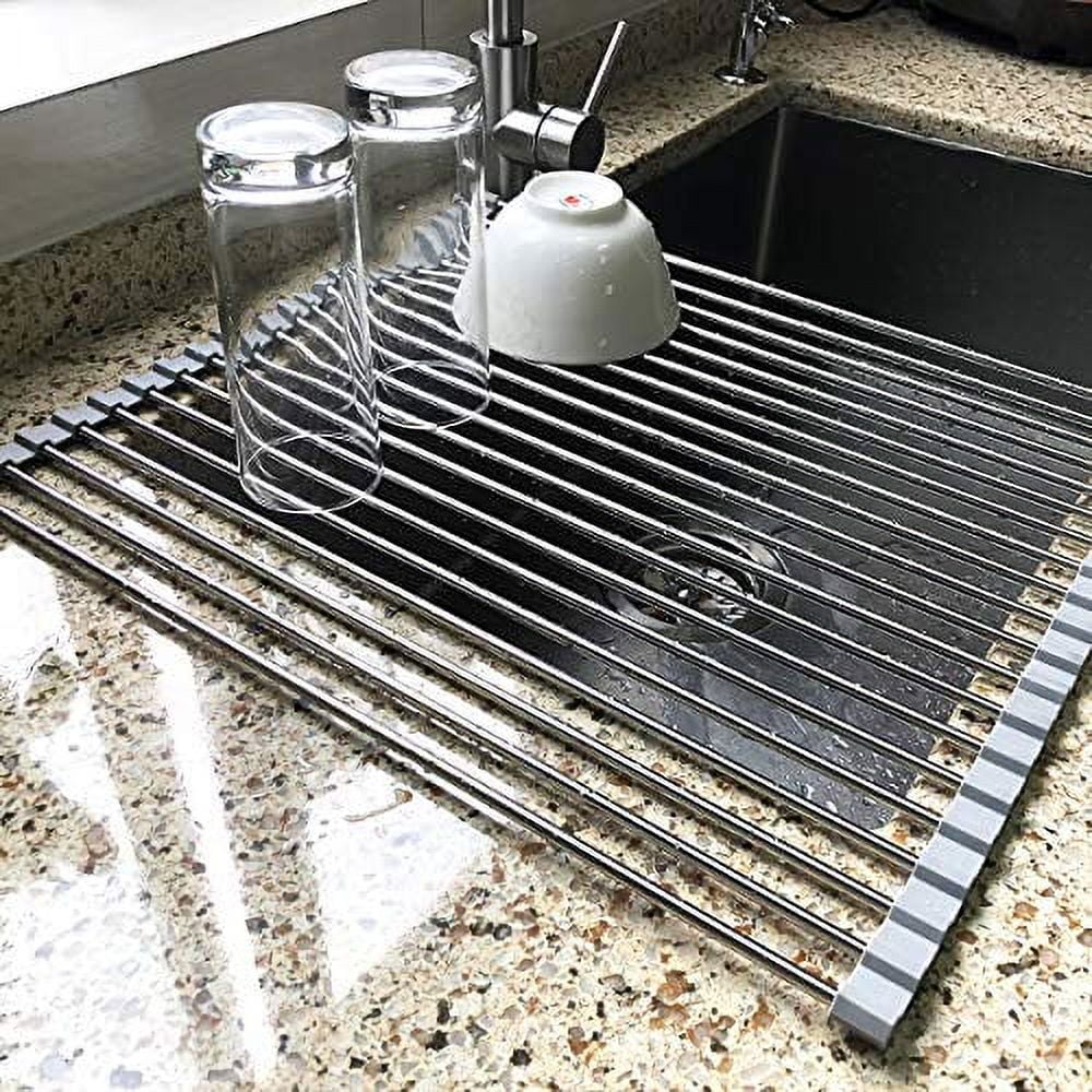 happimess 14.5-in W x 17.25-in L x 12-in H Stainless Steel Dish Rack and  Drip Tray in the Dish Racks & Trays department at