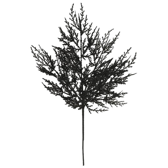 17.7 x 9.8 in Black Pine Needle Taper Candle Accent, Pine Needle Style, Halloween Table