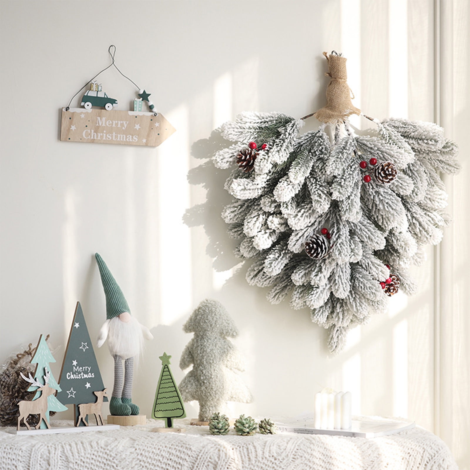 17.71 Inch Christmas Tree Wall Hanging Cafe Shop Wall Decoration Wreath