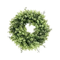17.71 Inch Large Boxwoods Green Spring Artificial Wreath for Front Door, Year Round Spring Summer Winter Wreaths for Wall Window Porch Home Farmhouse Wedding Outdoor Outside Indoor Decorations