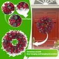 thumbnail image 1 of 17.71" Red Berries Stems Christmas Wreaths for Front Door, with Cypress Leaf Red Berries Artificial Chrismas Wreath, Xmas Winter Door Reef Wreath Home Wall Window Decor, 1 of 7