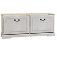 thumbnail image 1 of 17.71 in. H x 41.33 in. W Antique White Shoe Cabinet with 2 Flip Drawers and Adjustable Shelf, 1 of 11