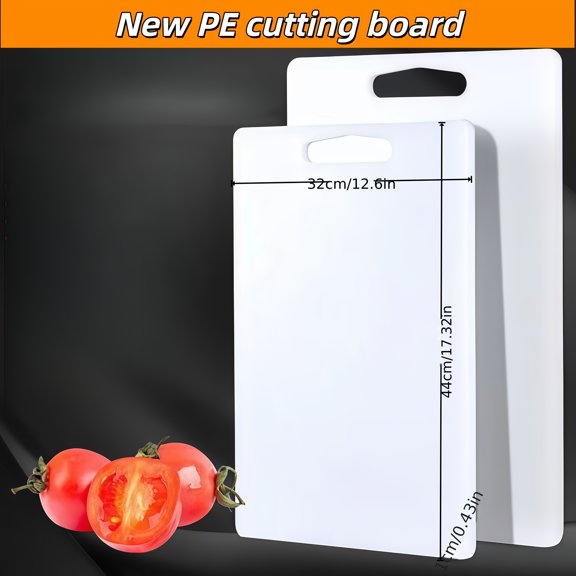 17.72 Inch Square FoodGrade PE Cutting Board, Thick NonSlip Polished Surface Chopping Board for Fruit Meat Vegetable, Kitchen & Catering Use