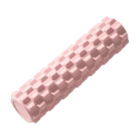 17.72-Inch Textured EVA Foam Roller, Solid High-Density Exercise Massage Roller for Warm-Up, Mobility and Post-Workout Use, Pink