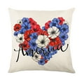 thumbnail image 1 of 17.72"x17.72" Patriotic Flax Cushion Cover - 4th of July Star Pattern Decor for Sofa/Bedroom, 1 of 6