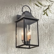 17.75"H Outdoor Wall Sconce with Rose Gold 3-Light Candelabra