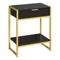 thumbnail image 1 of 12.75" x 19.5" x 23.75" Cappuccino Finish and Gold Metal Accent Table, 1 of 5