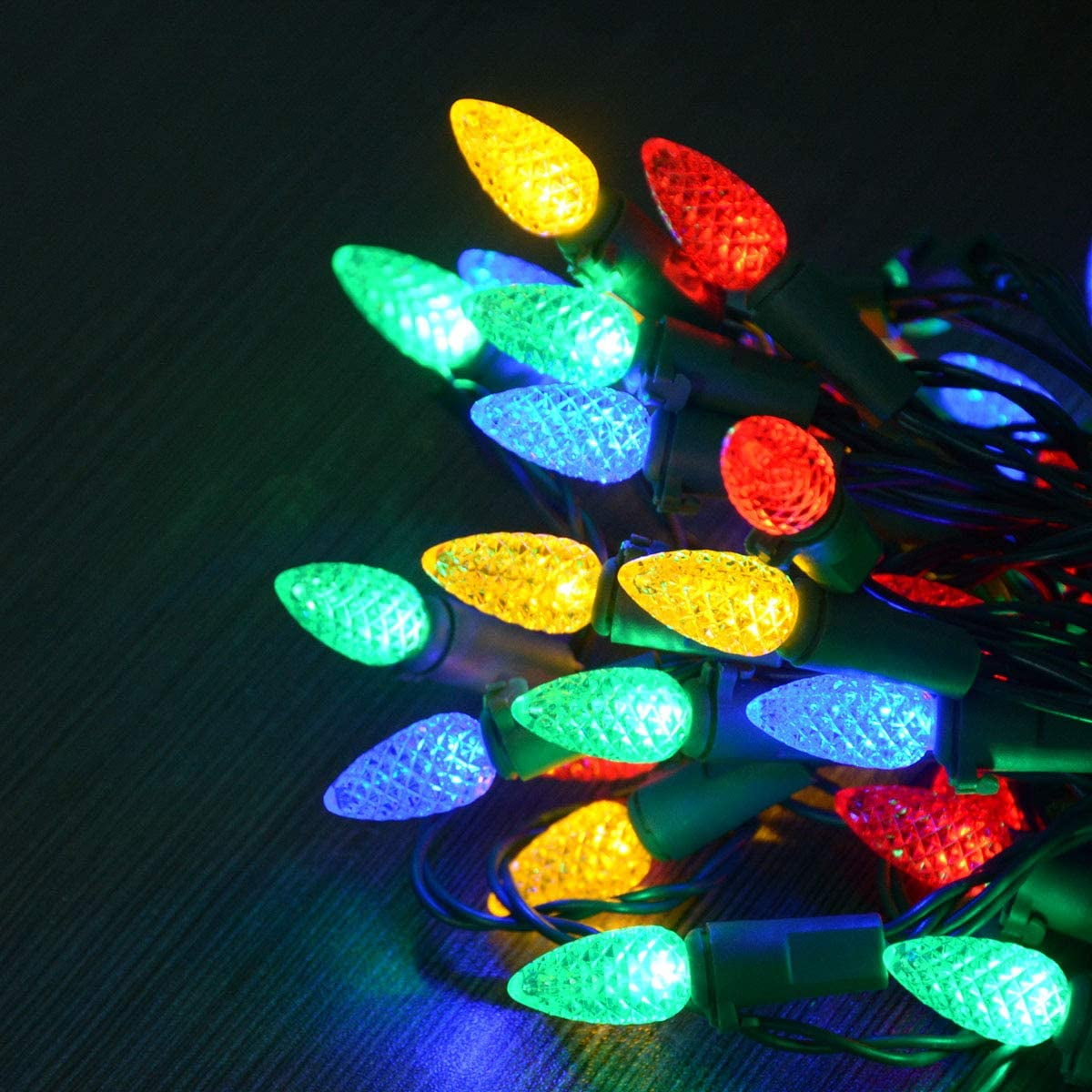 17.7Ft 50 LED C3 Christmas Lights Battery Operated, Multicolored ...