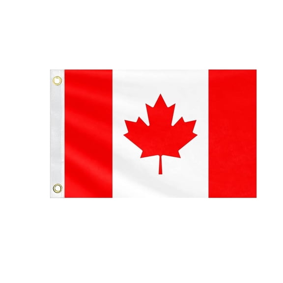 17.7In Canada Flag With Brass Grommets Polyester Canadian Flag For Motorcycle Marine Garden Use(Red-30X45Cm)