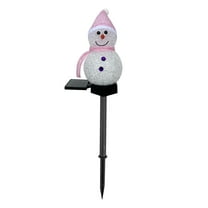 17.7in Christmas Decorations Outdoor Plastic Solar Lights Snowman Shape Solar Powered Led Lamp Waterproof Garden Light Decoration for Walkway Path Yard