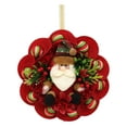 thumbnail image 1 of 17.7in Christmas Wall Hanging Wreath – Santa Claus & Snowman Figurine with Bow – Cute Holiday Door & Garden Decoration for Home & Party, 1 of 5