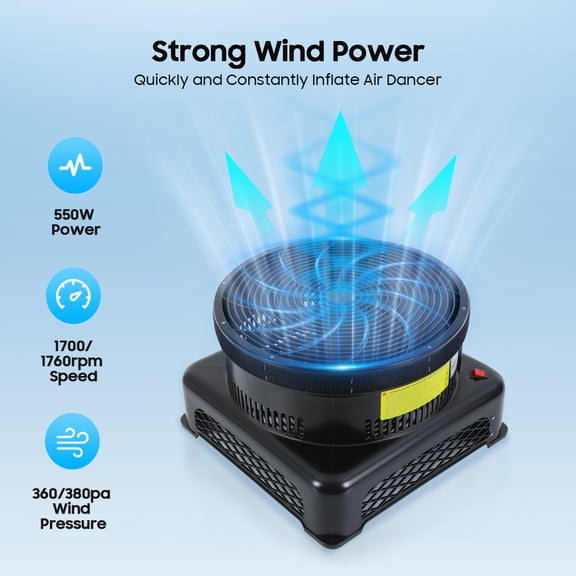 17.7in Inflatable Fly Guy Air Blower Fan Dancer Wind Dancing Tube Man Puppet 550W 110V for Air Wavers