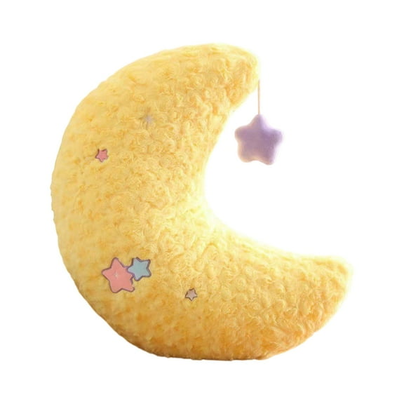 17.7in Vibrant Bionic Crescent Moon Model, High Density Fiber Interface for Modern Aesthetic, Soft Sensory Plush Toy Ornament with Celestial Silhouette