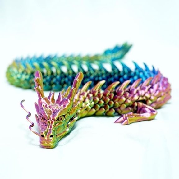 17.7inch 3D Printed Dragon Model,Flexible Executive Desk Animals Toy Statue,Chinese drgon,Movable Joints,Home Office Decor,Interesting Toys for Autism/ADHD,Festival Gifts toco,Fidget Toys (RYB)